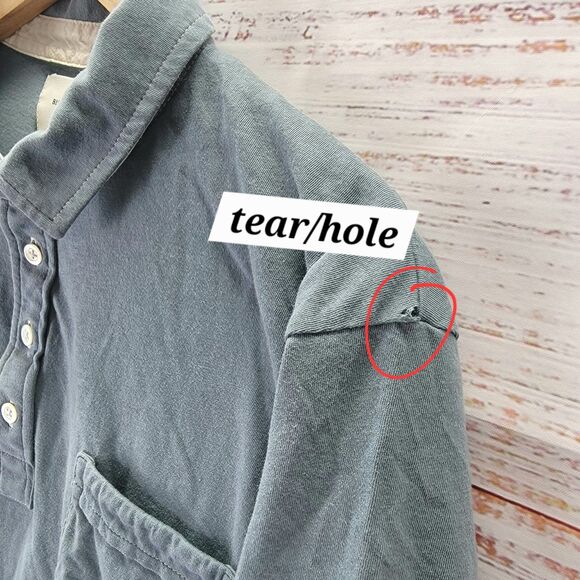 Billy Reid Shirt Men's L Light Blue Short Sleeve Polo Pocket - Picture 6 of 9